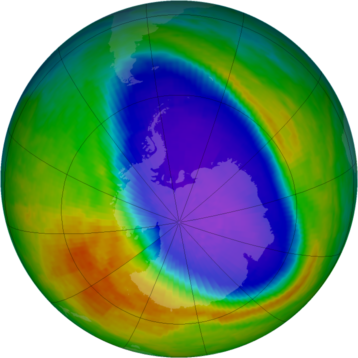 Antarctic ozone map for 18 October 1994